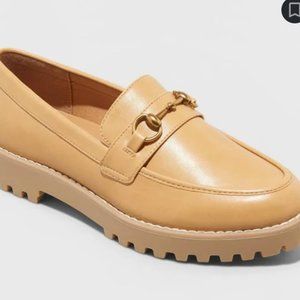 A New Day Womens 8 Danica Tan Platform Loafers Chunky Sole Shoe